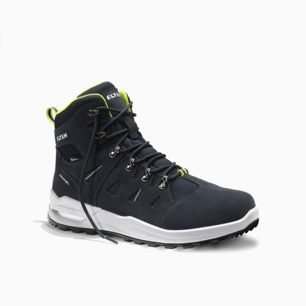 ELTEN-Berufsstiefel RILEY XXF GTX blue-lime Mid ESD O2 WR CI