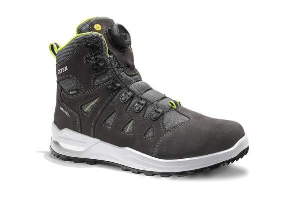 ELTEN-O2-Berufsstiefel, RILEY XXF BOA GTX grey-lime Mid ESD O2 WR CI