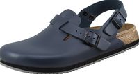 BIRKENSTOCK-Arbeits-Berufs-Leder-Pantoletten, hinten mit Riemen, Tokio, (061154), blau 