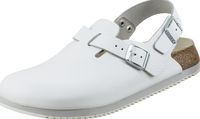 BIRKENSTOCK-Arbeits-Berufs-Leder-Pantoletten, hinten mit Riemen, Tokio, (061134), wei 