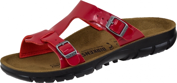 BIRKENSTOCK-Arbeits-Berufs-Pantoletten, Sofia Lack, rot