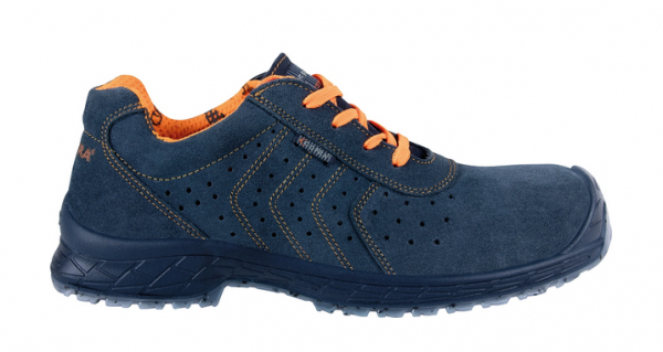 COFRA- S1 PS-Sicherheitshalbschuh LG SC FO SR, SCUIDO, velourleder, blau/oranger Stoff