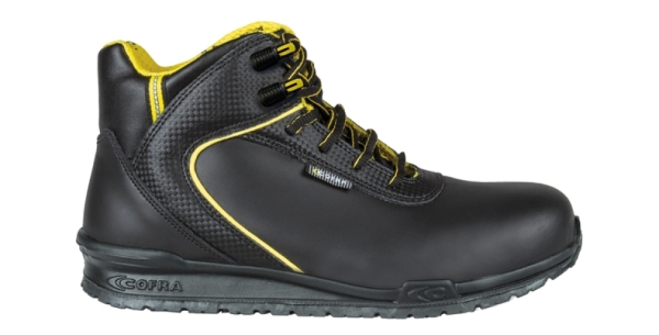 COFRA-BOHR, S3, SRC, Sicherheitshalbschuhe, hoch, schwarz/gelb