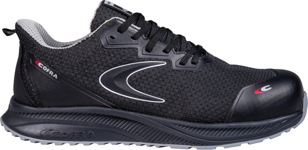 Cofra-STREAM ESD S3S HRO SC FO SR, HALBSCHUH NYLON-MICROFASER SCHWARZ/HELL GRAUER STOFF/FPT/ESD