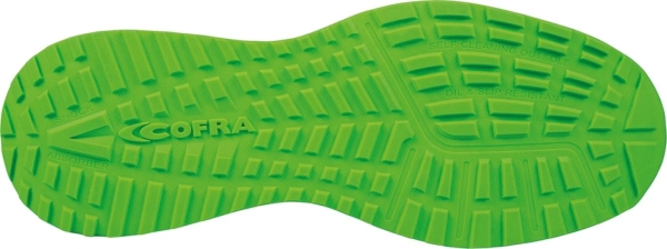 Cofra-BIOGAS ESD S3S HRO SC FO SR, HALBSCHUH NYLON-MICROFASER SCHWARZ/HELL GRUNER STOFF/FPT/ESD