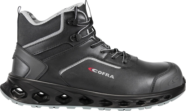 Cofra-EXPERIENCE ESD S3S SC FO SR, HOCHSCHUH LEDER SCHWARZ/GRAUER STOFF/FPT ZWISCHENSOHLE/ESD