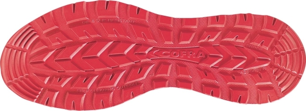 Cofra-VALIDITY ESD S3S FO SR, HALBSCHUH NYLON SCHWARZ/ROTER STOFF/FPT ZWISCHENSOHLE/ESD