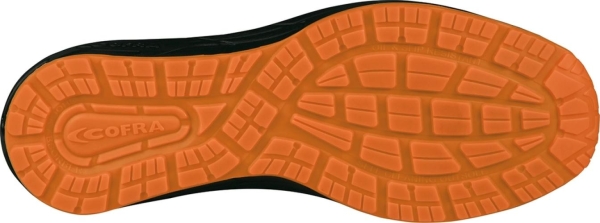 Cofra-DIPS S3S SC FO SR, HALBSCHUH NYLON SCHWARZ-ORANGE/ORANGER STOFF/APT ZWISCHENS.