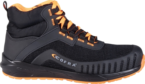 Cofra-BURPEES S1PS SC FO SR, HOCHSCHUH NYLON-MICROFASER SCHWARZ/ORANGER STOFF/APT ZWISCH.