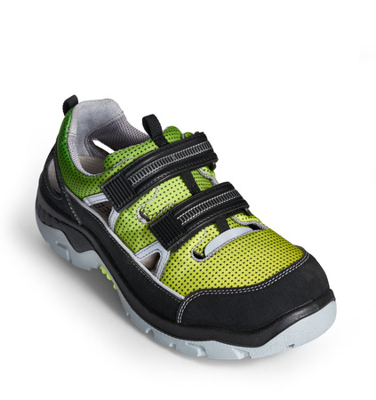 ABEBA-Anatom-S1P-Damen- u. Herrenklettschuhe, gelb/grn