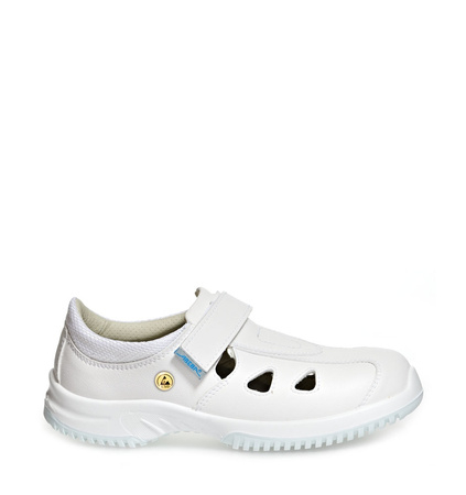 ABEBA-Uni6-S2-Damen- u. Herrensicherheitssandalen, ESD, wei
