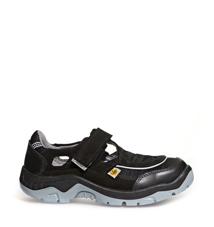 ABEBA-Anatom-S1-Damen- u. Herrensicherheitssandale, ESD, schwarz