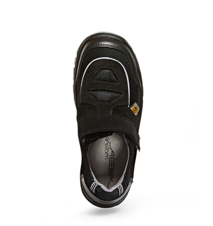ABEBA-Anatom-S1-Damen- u. Herrensicherheitssandale, ESD, schwarz
