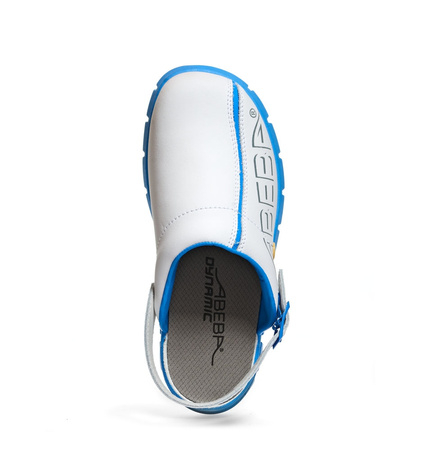 ABEBA-Dynamic-OB-Damen- und Herrenclog, ESD, wei/blau