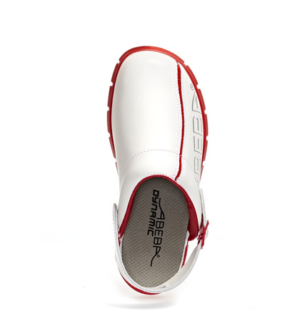 ABEBA-Dynamic-OB-Damen- und Herrenclog, ESD, wei/rot
