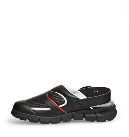 ABEBA-Dynamic-OB-A-micro-Damen- und Herrenclog, ESD, schwarz/rot