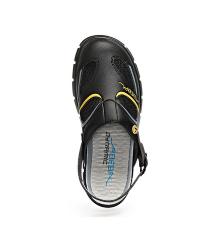 ABEBA-Dynamic-OB-A-micro-Damen- und Herrenclog, ESD, schwarz/gelb