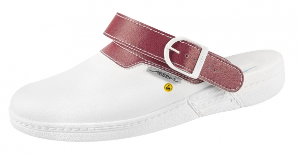 ABEBA-THE ORIGINAL-OB-Damen-und Herrenclog, ESD, wei/beere