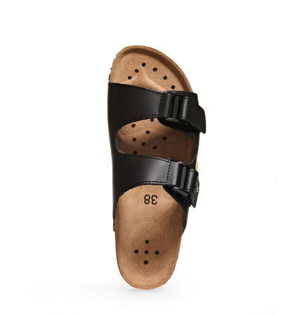 ABEBA-Nature-OB-Damen- u. Herrenpantolette, ESD, schwarz