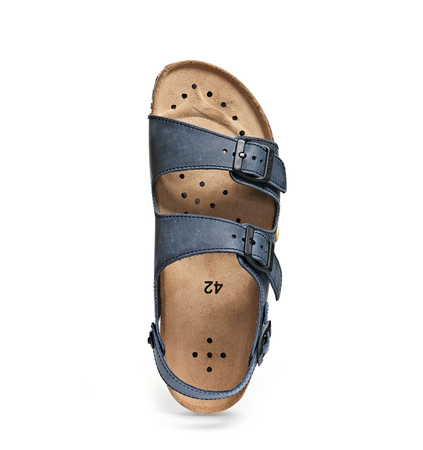 ABEBA-Nature-OB-Damen- u. Herrensandalette, ESD, blau
