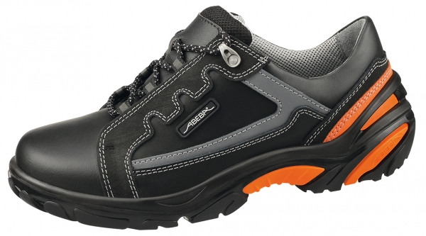 ABEBA-Crawler-Stahl-S2-Damen- u. Herrensicherheitshalbschuhe, ESD, schwarz/orange