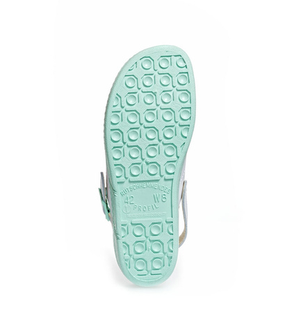 ABEBA-The Original-OB-Damenclog, mint/wei