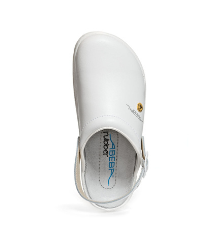 ABEBA-Rubber-OB-Damen- und Herrenclog, ESD, wei