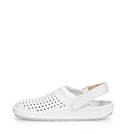 ABEBA-Rubber-OB-Damen- und Herrenclog, ESD, wei