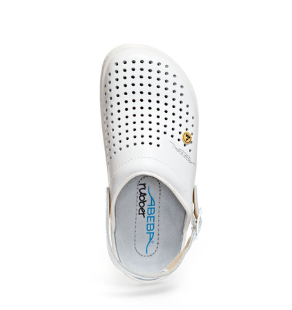 ABEBA-Rubber-OB-Damen- und Herrenclog, ESD, wei