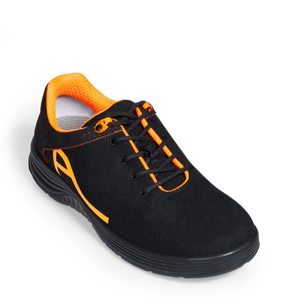 ABEBA-X-LIGHT-O1-Damen-und Herrenclogs, schwarz/neonorange