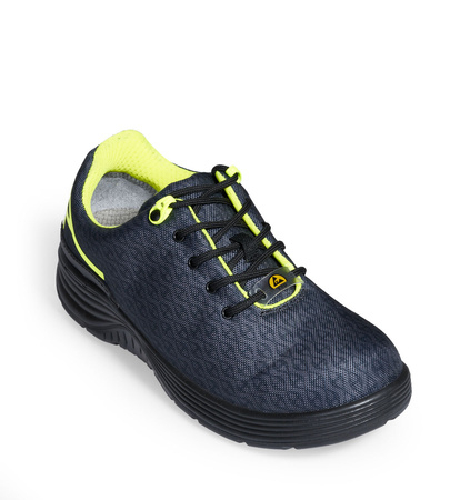 ABEBA-X-LIGHT-S3-Damen-und Herrenschnrschuhe, ESD, schwarz/neongelb