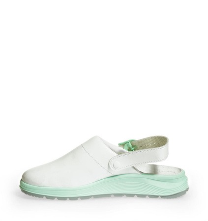 ABEBA-Active Clog wei mit Schnalle