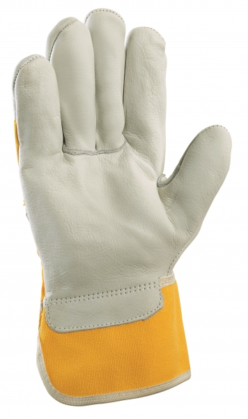 BIG-TEXXOR-Rindvoll-Leder--Arbeits-Handschuhe, K2, gelber Drell