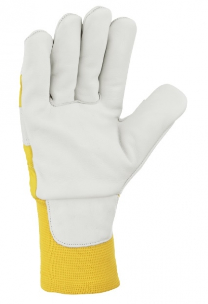 BIG-TEXXOR-Rindvoll-Leder-Arbeits-Handschuhe, Himalaya II, natur, gelber Drell