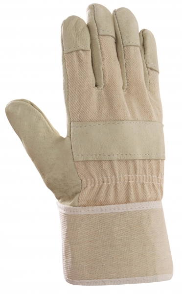 BIG-Schweinsvoll-Leder-Arbeits-Handschuhe, 88 PAWA, gelb, weißer Drell