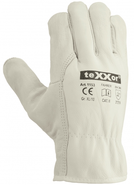 BIG-TEXXOR-Rind-Nappa-Leder-Fahrer-Arbeits-Handschuhe, natur