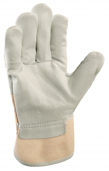 BIG-TEXXOR-Rindvoll-Leder-Arbeits-Handschuhe, Ural I, natur, weißer Drell
