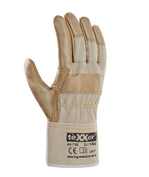 BIG-M�belleder-Arbeitshandschuhe, Super, helles Leder, wei�er Drell