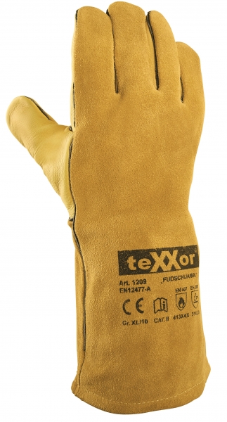 BIG-TEXXOR-Rindvoll-/Spaltleder-Arbeits-Handschuhe, Fudschijama, gelb