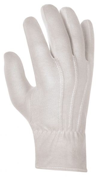 BIG-Baumwoll-Trikot-Arbeits-Handschuhe, weiß gebleicht