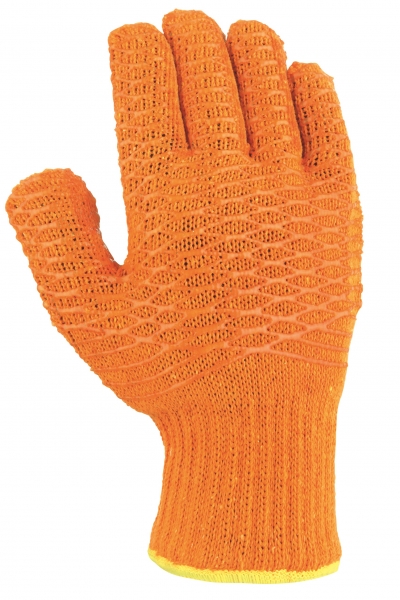 BIG-TEXXOR-Polyester-Grobstrick-Arbeits-Handschuhe, Criss Cross, orange