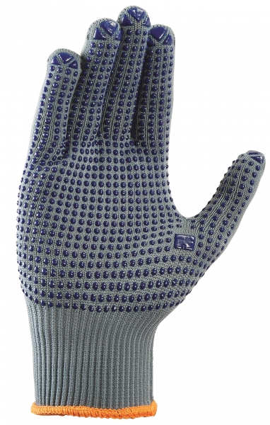 BIG-TEXXOR-Nylon-Feinstrick-Arbeitshandschuhe, grau, blaue Noppen