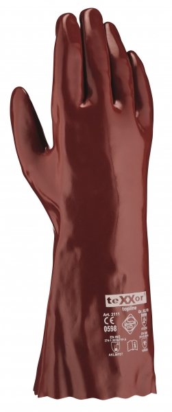 BIG-TEXXOR-Chemikalienschutz-Arbeitshandschuhe, 35 cm, rotbraun