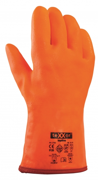 BIG-TEXXOR-PVC--Arbeits-Handschuhe, 32 cm, leuchtorange