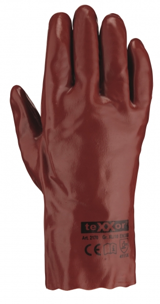 BIG-TEXXOR-PVC-Handschuhe, 27 cm, rotbraun