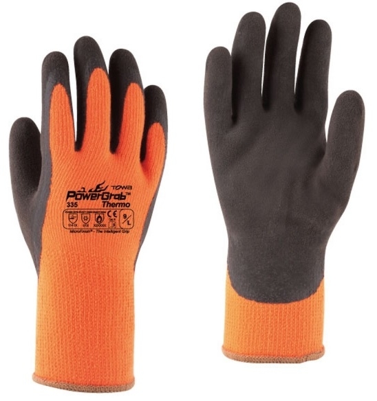 BIG-TOWA-Acryl-Baumwoll-Winter-Arbeits-Handschuhe, Power Grab Thermo, orange/braun