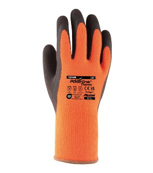 BIG-TOWA-Acryl-Baumwoll-Winterhandschuhe, Power Grab Thermo, orange/braun