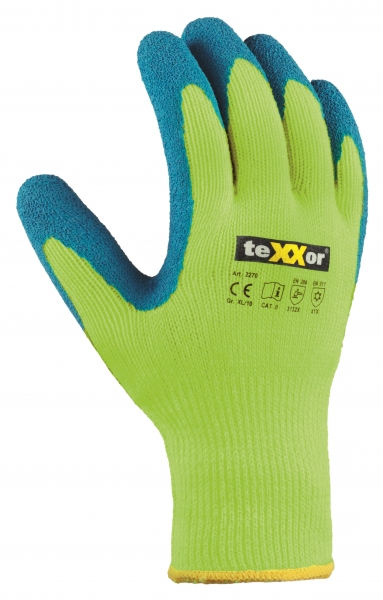 BIG-TEXXOR-Acryl-Winter-Arbeits-Handschuhe, gelb/blau
