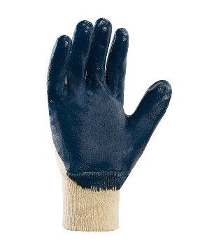 BIG-TEXXOR-Nitril-Handschuhe, Strickbund, beige/blau