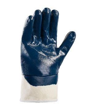BIG-TEXXOR-Nitril-Handschuhe, Stulpe, beige/blau